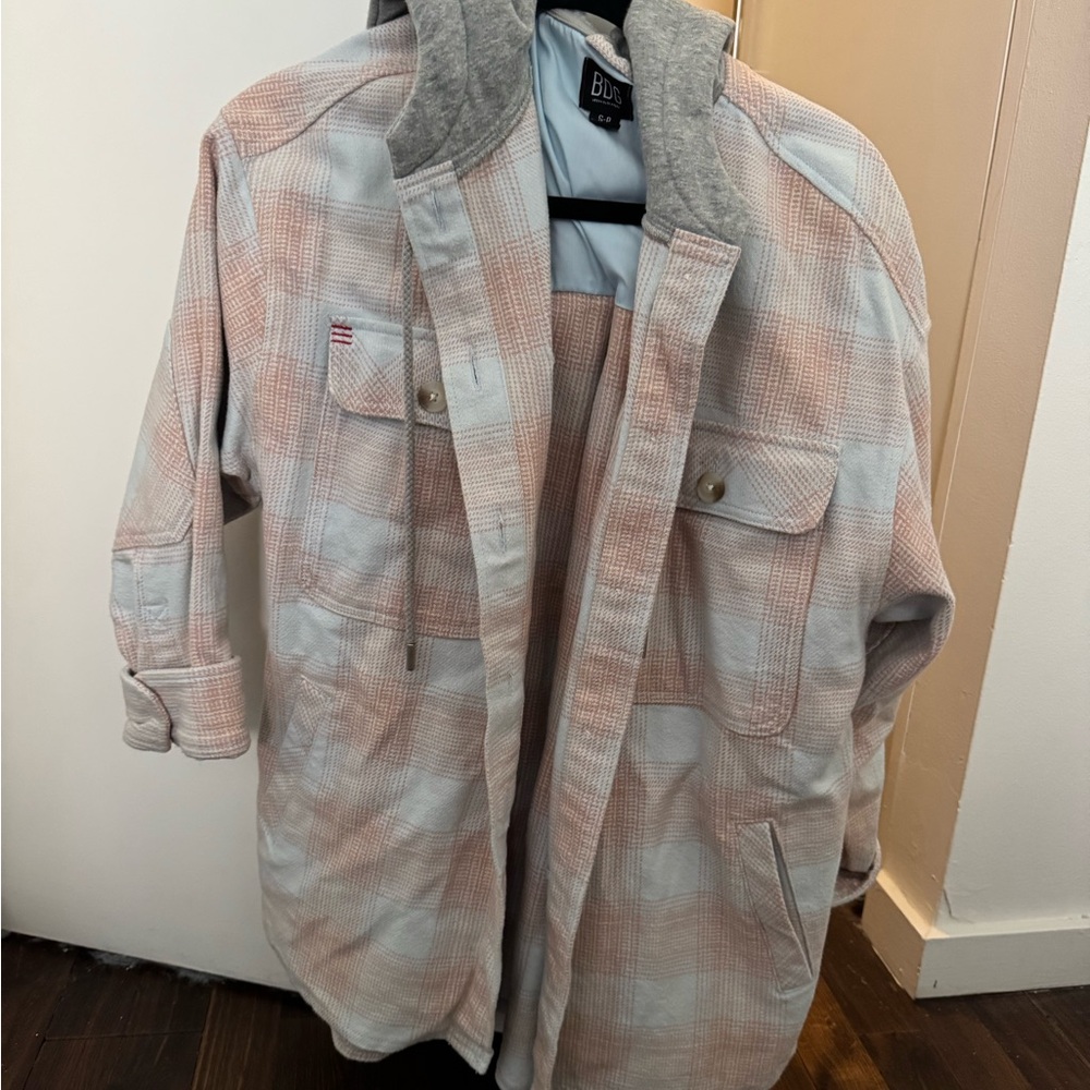 Women’s Plaid Jacket - Pink and Gray